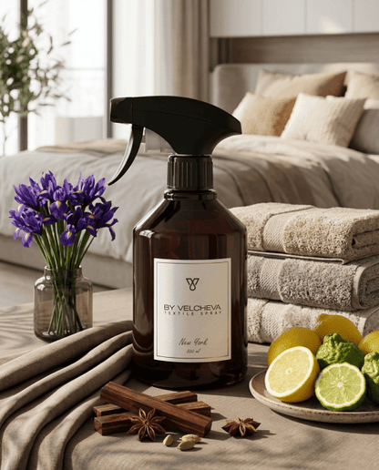 By Velcheva Textilspray New York – 500 ml, Zitrus, Iris & Moschus - Anania's Shop