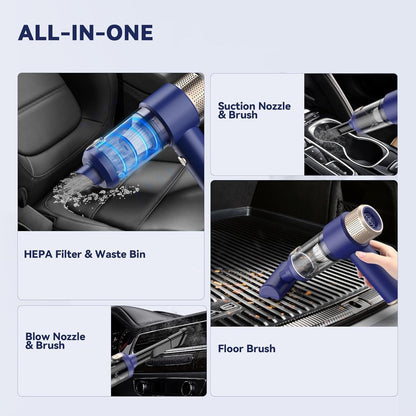 Mini Handstaubsauger kabellos – 120W mit 5 Aufsätzen - Anania's Shop