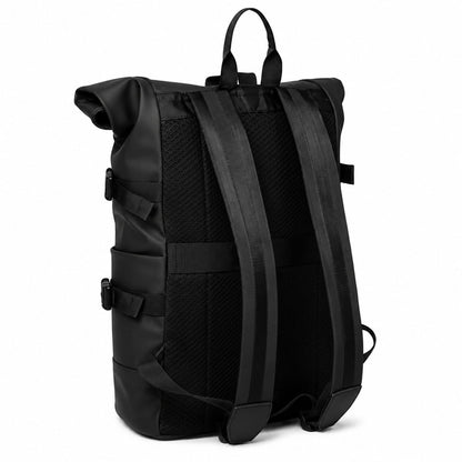 Wasserdichter Rolltop Rucksack Schwarz – Moderner Laptop & Outdoor Rucksack - Anania's Shop